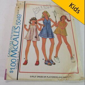 McCalls 5049 clothing pattern size 12 EASY Dress, Panties (sleeveless) Loose Fit